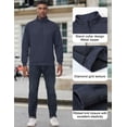 thumbnail image 6 of Pdbokew Men's Long Sleeve 1/4 Zipper Stand up Collar Warm Jacquard Sweatshirt Navy S, 6 of 9