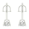 thumbnail image 4 of 0.5 ct Screw-Back Stud Earrings for Women | 4.0mm Round Cut Moissanite | 18K White Gold, 4 of 5