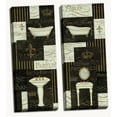 thumbnail image 1 of Classic Black and Cream French Sink and Vanity Mirror Panel Adult Bathroom Set; 2-12" x 36" Stretched Canvases, 1 of 3