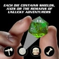 thumbnail image 4 of Monster Gelatinous Premium Dice Set- 7 Green Polyhedral Dice Set w Cubes Victim & Treasure Within- Handmade Premium Resin Infused w Luck- Compatible w D&D Dungeons Dragons MTG Magic & All RPG Games, 4 of 5