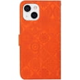 thumbnail image 4 of Compatible with iPhone 15 Plus Case with Card Holder Leather Flip Folio Case Retro Embossing with Kickstand Magnetic Protective Cover Wallet Case for iPhone 15 Plus 6.7 inch Orange XCM, 4 of 8