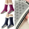 thumbnail image 2 of Sneaker Pattern Fuzzy Slipper Socks for Women Thermal Fleece Lined Home Socks Warm Fuzzy Socks for Winter Party Hosiery, 2 of 9