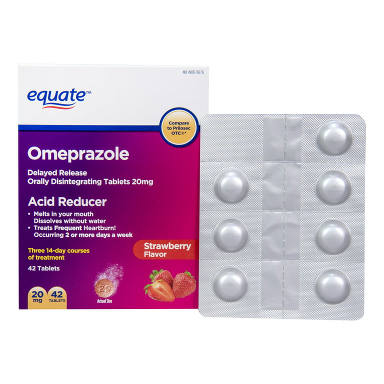 Equate Omeprazole and Sodium Bicarbonate Capsules, 20 mg/1100 mg, Acid  Reducer, 42 count 