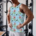 thumbnail image 5 of KLL Flamingos And Tropical Plants Print Men's Muscle Gym Workout Stringer Tank Tops Bodybuilding Fitness T-Shirts Tank Tops Men-Large, 5 of 7