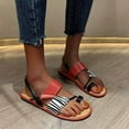 thumbnail image 5 of Anuirheih Fashion Women's Shoes Breathable Zebra-stripe Flat Outdoor Leisure Sandals Sandals Women (Red), 5 of 7