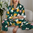 thumbnail image 6 of Uemuo Tropical Fruit Pattern Womens Pajama Sets,PJ Set for Women,Pajamas for Women Logo,Long Sleeve Pajama Set for Women,Soft Long Sleeve Top With Pants-, 6 of 9
