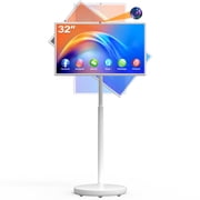 360SPB® S4 32" Portable Smart TV on Wheels, Touch Screen With Built-in Camera, Android OS, Battery Powered for Home & Office