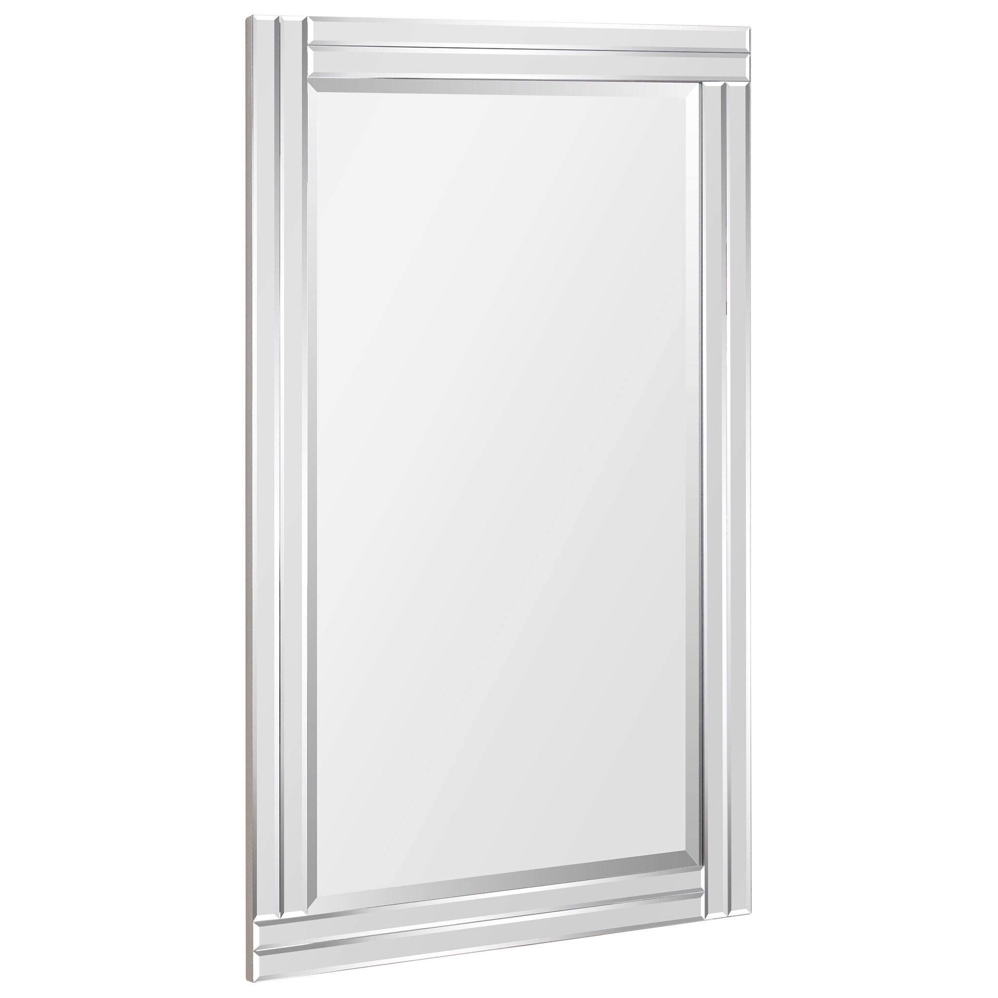 Empire Art Direct Modern Stepped Beveled Rectangle Wall Mirror, 24" x 36", Ready to Hang