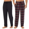 thumbnail image 2 of Men's Cuddl Duds® 2-Pack French Terry Printed Pajama Pants Set Color: Gray Black Plaid Size: L, 2 of 4