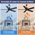 thumbnail image 6 of LANHAI XAUJX 52” Ceiling Fan with Remote Control, 6 Speeds, Reversible DC Motor, Indoor/Outdoor, 6 of 12