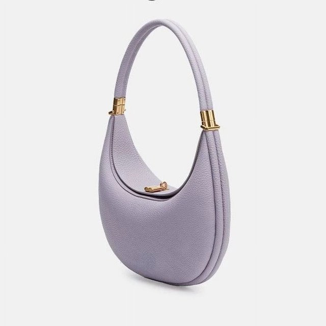 Bolso de hombro con media luna para mujer, bolsa de mano de cuero genuino de lujo, informal, combina con todo, estilo francés