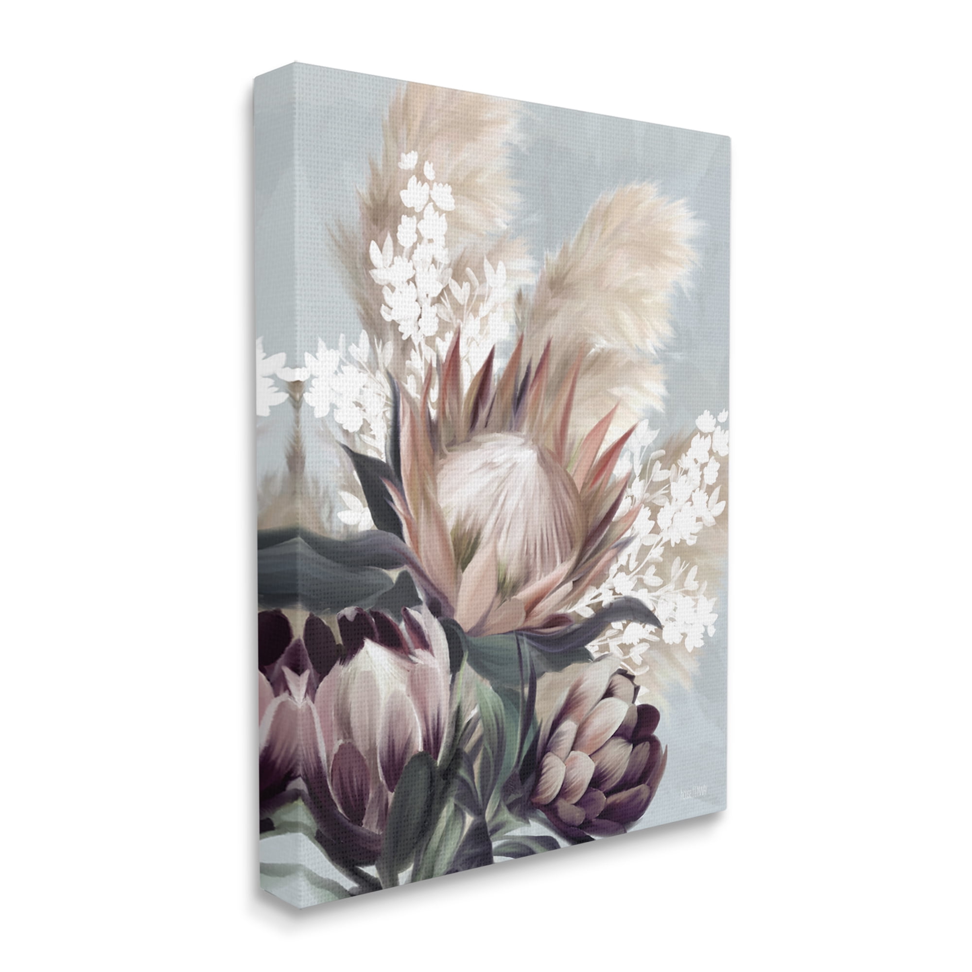 Stupell Industries Close Up Country Plants Botanical & Floral Painting Gallery Wrapped Canvas Art Print Wall Art, 16 x 20