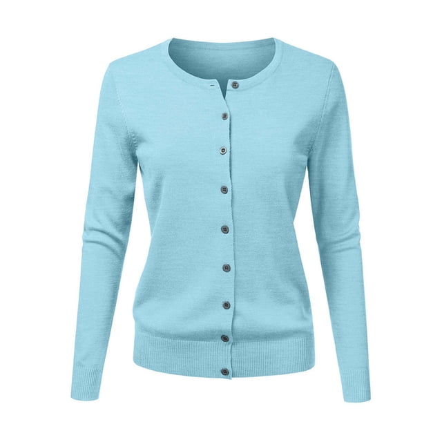 DondPO Cardigans pour Femmes Chandails Cardigan à Col Rond pour Femmes Cardigan Tricoté à Manches Longues Grandes Tailles Chandail Court Veste Cardigan Cardigan Chandails pour Femmes Chandails pour Femmes Bleu 3TG Liquidation!