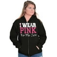 thumbnail image 4 of I Wear Pink For The Cure Warrior Zip Hoodie Sweatshirt Women Brisco Brands S, 4 of 6