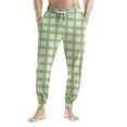 thumbnail image 2 of GrmtClth Mens Pajama Pants Lightweight Lounge Plaid Jogger Night Pants Comfy Basic Pajama Bottoms with Drawstring & Pockets Mint Green L, 2 of 8