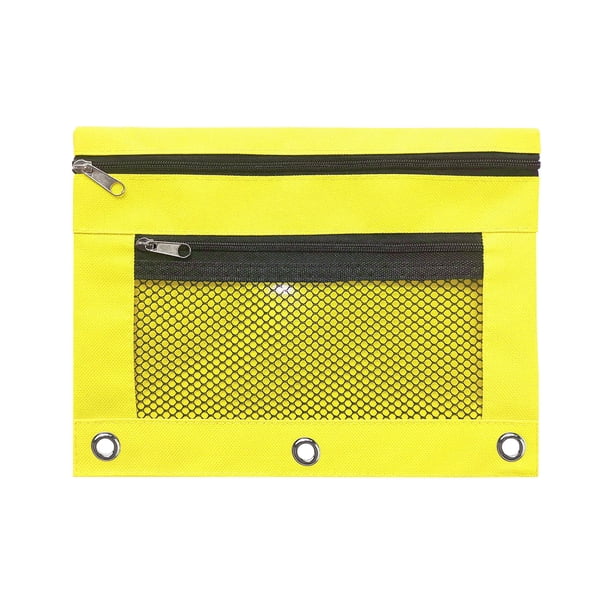 Estuche para lápices de 2 piezas con cremallera de 3 anillas, estuche para lápices, carpeta, bolsa para cosméticos