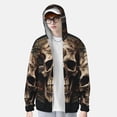 thumbnail image 2 of Balery Metal Style Horned Skull Sudadera ligera de manga larga con capucha y protección solar UPF 50+ para hombre y mujer, ideal para pesca y running-X-Large, 2 of 7
