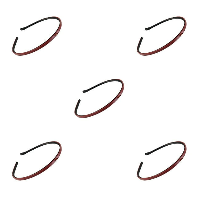 mmirethe Exquisite Hairband Wear-resistant Faux Leather Simple Style Multicolor Hair Styling Accessories Headbands for Women Red 5Set