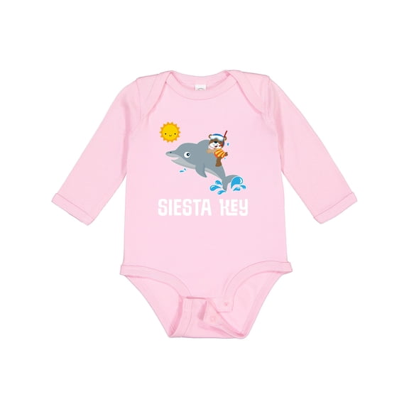 Inktastic Siesta Key Florida Vacation Boys or Girls Long Sleeve Baby Bodysuit