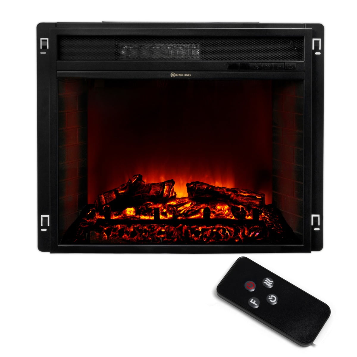 23 Electric Fireplace Heater Insert Flat Glass Panel With Remote 23 Electric Fireplace Heater Insert Flat Glass Panel With Remote Black Com