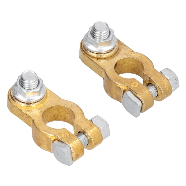 Battery 2pcs Car Battery Terminal Wire Clamps Pure Copper Positive Negative Top Post Connectors