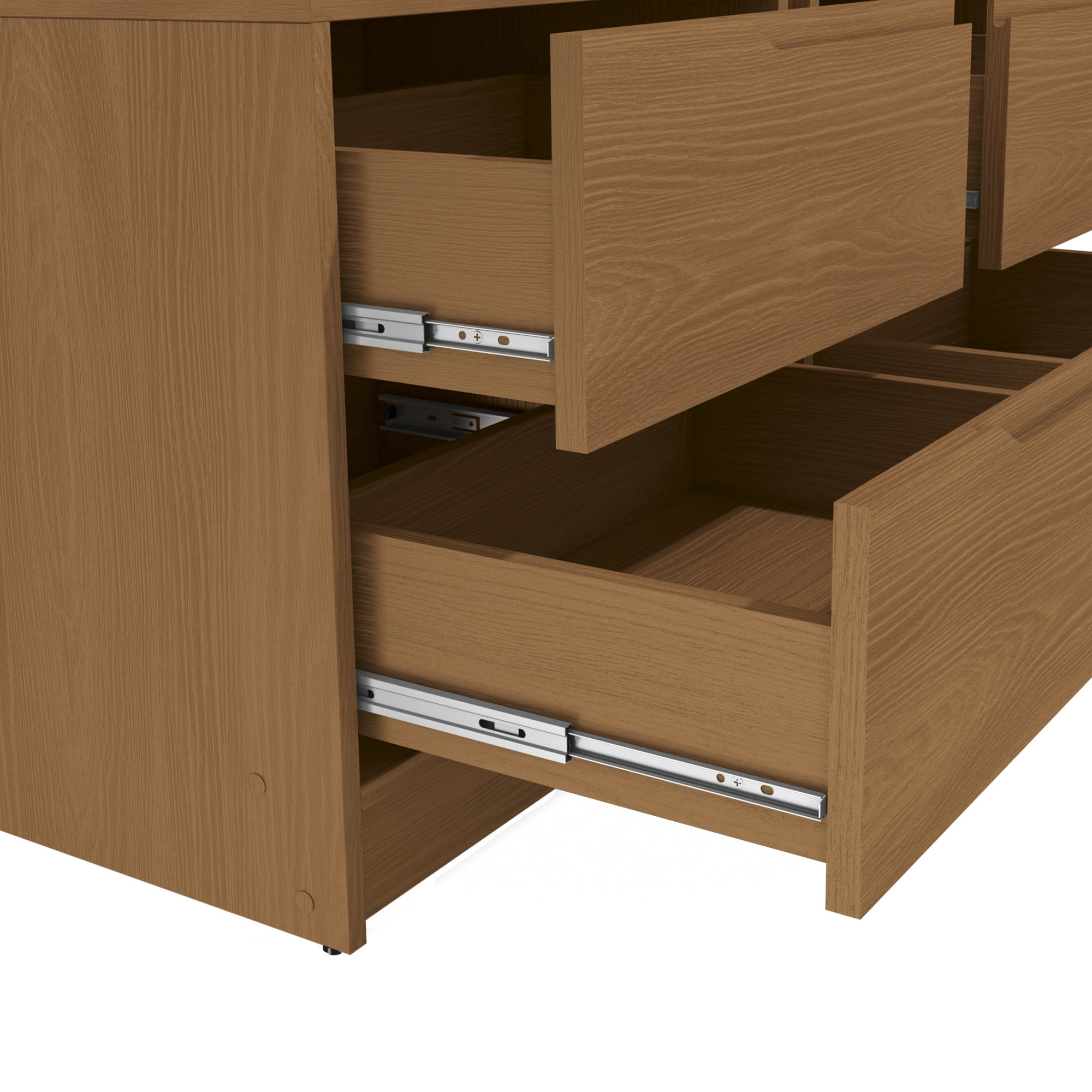Kappesberg Brooklyn Set of 2 Modern Nightstands with Drawers – Golden Oak, Ideal for Adults & Teens