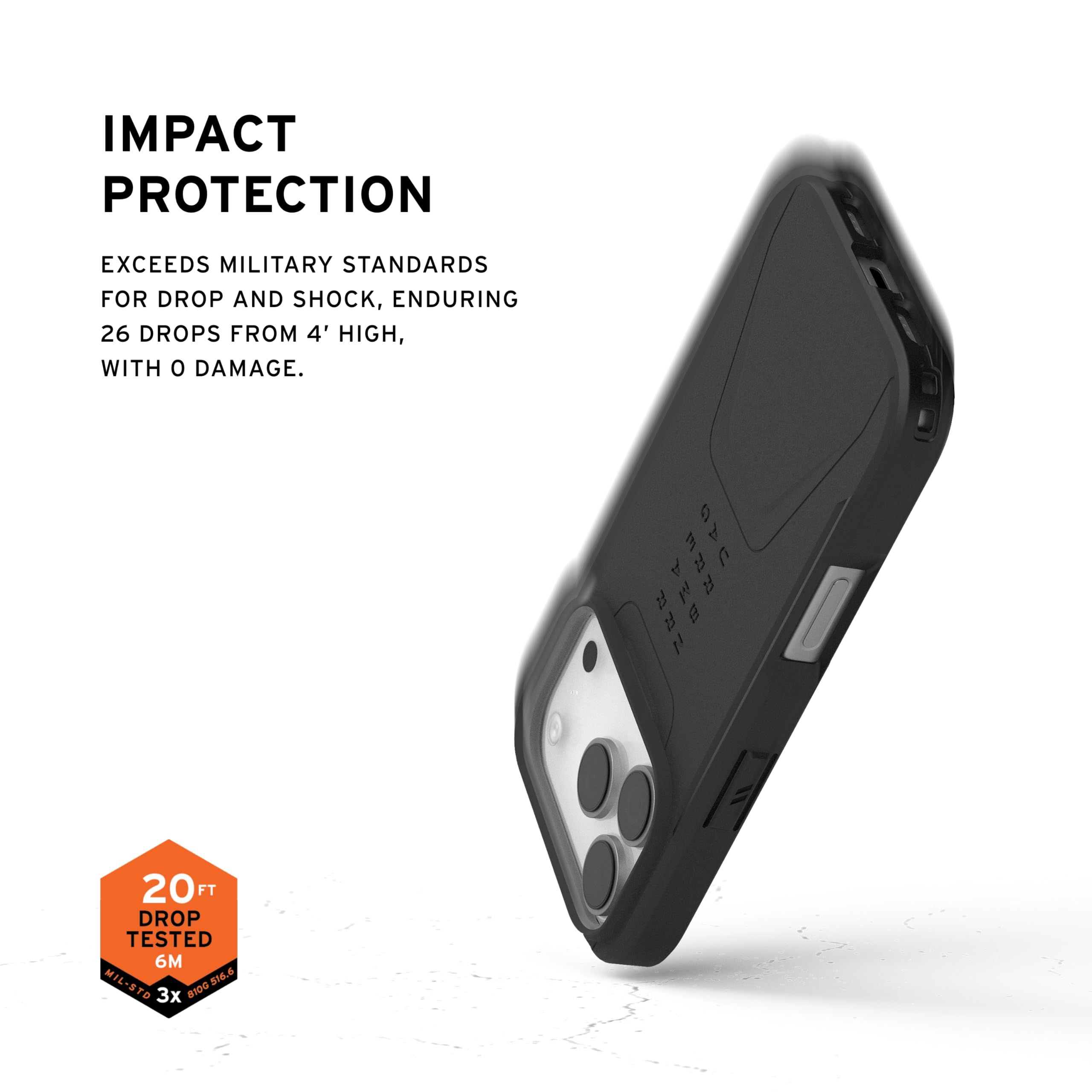 UAG iPhone 17 Pro Case Civilian - Compatible with MagSafe Military Grade Protective Cover, Black