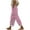 Hot Pink, variant on Wide Leg Pants for Women Cotton Elastic High Waisted Striped Lounge Pants Casual Loose Trousers with Pockets