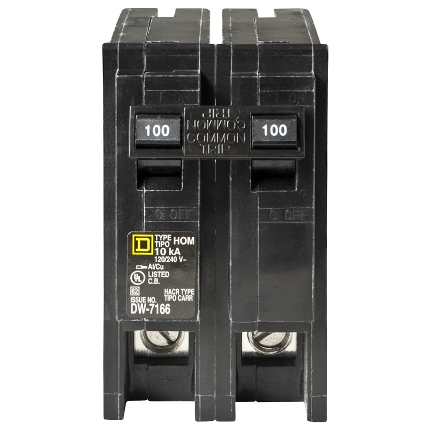 Square D HOM2100CP 100A 2P 120 240V Standard Miniature Circuit Breaker Plug-in Mount by Schneider Electric Square D