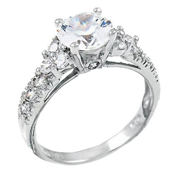 925 Sterling Silver Ring Wedding Band Women's Engagement Round Cz Stones