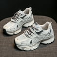 thumbnail image 5 of CatFox Women Sneakers 2025 New Retro Thick Sole Dad Shoes Lace Up Lightweight Running Shoes Mesh Casual Non Slip Breathable Walking Shoes, 5 of 21