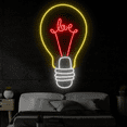 thumbnail image 3 of Craftnamesign Love Light Bulb Neon Sign, Light Bulb Wall Decor, Light Art, 3 of 5