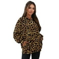 thumbnail image 6 of Xoenoiee Brown Leopard Print Oversized Sweatshirt for Women Crew Neck Fleece Long Sleeve Pullover Dressy Casual Cute Sweatshirt 2025 Fall Clothes, Size 3XL, 6 of 7