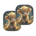 thumbnail image 2 of Yuyamidu Highland Cow Car Sun Shade Accessories 2pcs Cute Car Front Window Sun Shield Universal Windshield Cover for Truck Auto SUV, Reflective Blocks Heat and Sun, 2 of 5
