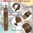 thumbnail image 3 of MY-LADY 100pcs 0.5g/Strands I Tip Remy Human Hair Extensions Micro Bead Loop Straight Balayage Hair Natural Hairpiece 22inch #06 Light Brown, 3 of 8