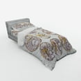 thumbnail image 3 of Ambesonne Retro Bedding Set 4 Pcs, Technical Theme Clock, Queen, Grey Yellow, 3 of 3