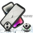 thumbnail image 5 of Back Case for iPhone 15, Luxury TPU Front Frame PC Clear Back Full Body Shockproof Hybrid 2 In 1 Anti-Scratch Anti-Slip Protective Phone Cover Case for iPhone 15, Black, 5 of 7
