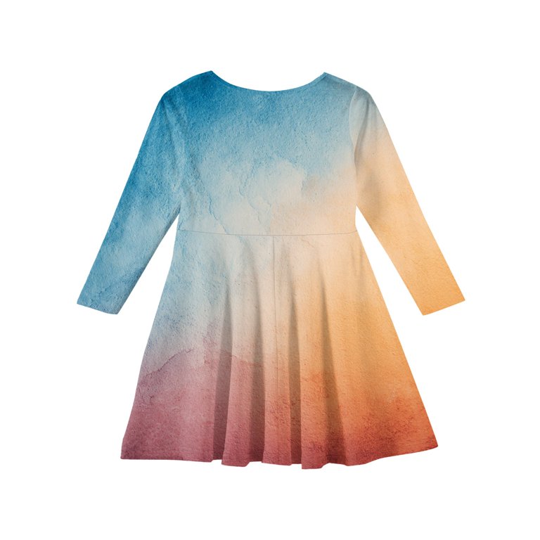 chinese dress ladies Long Sleeve Wrap Midi Dress in Tie-Dye Print - Pink main image 1