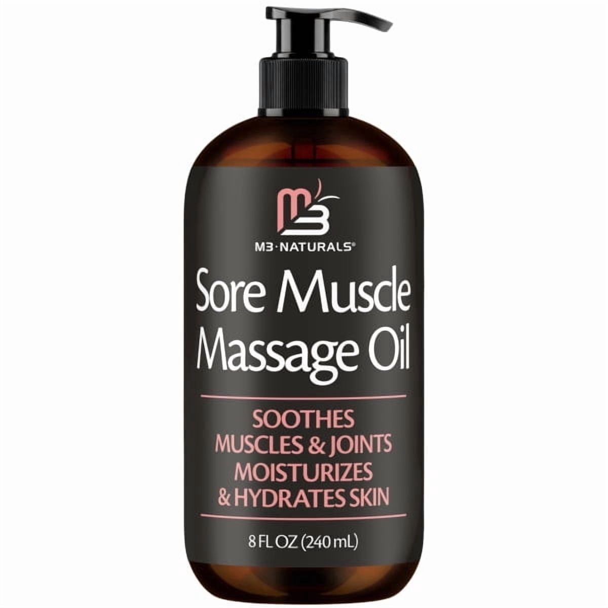 M3 Sore Arnica Muscle Massage Oil for Massage Therapy | Massage Oil with Collagen, Arnica, and Menthol | Full Body Massage Oil,8 fl oz