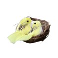 thumbnail image 2 of Artificial Sparrow Nest Set, 2 Clip On Birds with Rattan Nest and Faux Eggs, Realistic Feathered Ornaments for Tree and Wreath - Yellow, 2 of 6