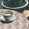 thumbnail image 3 of Ambesonne Garden Scene Fitted Round Tablecloth, Leafy Pattern Autumn, 45"- 56" Diameter, Pale Mauve Taupe Cream, 3 of 5