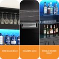thumbnail image 4 of Craftian Tall Bar Cabinet with LED Lights & Wine Rack, Kitchen Buffet Cabinet with Beverage Dispenser, Black, 4 of 8