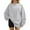 Light Gray, variant on Fiaer Crew Neck Sweatshirts Women Plus Size Trendy Side Split Pullover Long Sleeve Loose Fit Casual Fashion Tops White XL