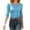 Light Blue, variant on Women Boat Neck 3/4 Sleeve Fitted T-Shirt Soft Stretchy Solid Color Slim Basic Tee Casual Fall Layering Top