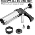 thumbnail image 3 of Professional Stainless Steel Pastry Syringe Biscuit Press Pastry Gun with 13 Biscuit Discs and 8 Nozzles, 3 of 5