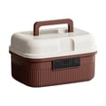 thumbnail image 2 of Siruishop Lockable Storage Box with Code Combination Lock Convenient Security Portable for Storing Documents Car Dorm Household College Red Brown, 2 of 8