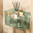 thumbnail image 3 of Hiroekza No-drill Clear Bathroom Sink Caddy Plastic Wall Mounted Storage Box for Bathroom Accessories Organizer Army Green, 3 of 6