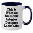 thumbnail image 2 of Gifts from Friends for Interior Designers - Two Tone Coffee Mug with Inspirational Quote 'This Is What An Awesome Interior Designer Looks Like' - Birthday Unique Gifts, 2 of 4