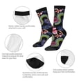 thumbnail image 3 of Gukieu Snake And Flower Print Contrast Color Mid-calf Socks, Sweat-wicking Athletic Socks, Unisex Clothing Accessories, 3 of 6