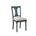 thumbnail image 2 of Home Square 2 Piece Wood Dining Side Chairs Set in Teal Blue, 2 of 6